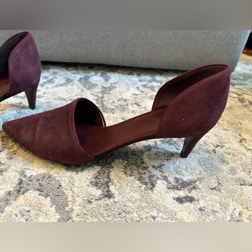 Vince kitten heel suede pumps in dark purple size 8.5
